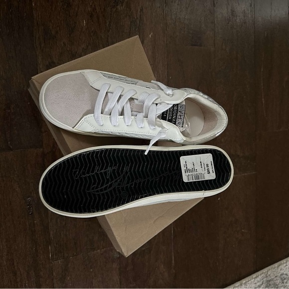 Vintage Havana-Edge Croc Embossed Leather Sneakers-size 7.5 Gray/white-Brand New - Picture 6 of 14